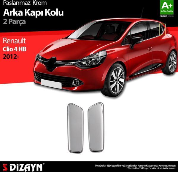 S-Dizayn Renault Clio 4 HB Krom Arka Kapı Kolu 2 Prç. 2012 Üzeri - Image 1