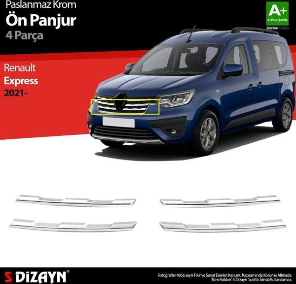 S-Dizayn Renault Express Krom Ön Panjur 4 Prç 2021 Üzeri - Image 1