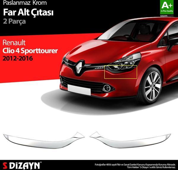 S-Dizayn Renault Clio 4 Sporttourer Krom Far Alt Çıtası 2 Prç. 2012-2016 - Image 1