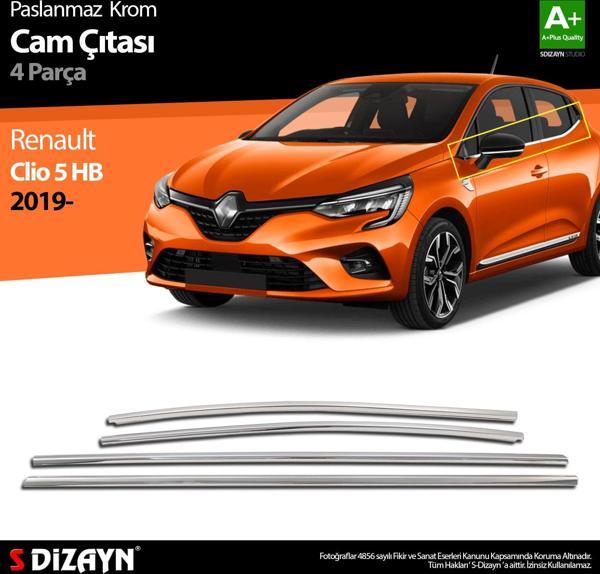S-Dizayn Renault Clio 5 Krom Cam Çıtası 4 Prç 2019 ve Üzeri - Image 1