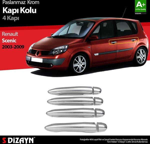 S-Dizayn Renault Scenic 2 Krom Kapı Kolu 4 Kapı 2003-2009 - Image 1