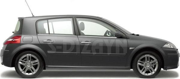 S-Dizayn Renault Megane 2 HB Krom Cam Çıtası 4 Prç 2004-2010 - Image 1