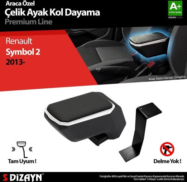 S-Dizayn Renault Symbol Kol Dayama Kolçak Çelik Ayaklı ABS Gri 2013 Üzeri A+Kalite - Image 1