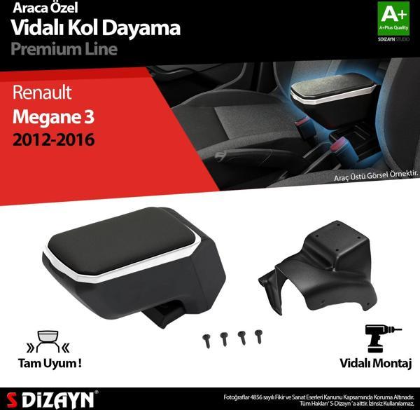 S-Dizayn Renault Megane 3 ABS Vidalı Kol Dayama Kolçak Gri 2012-2016 A+Kalite - Image 1