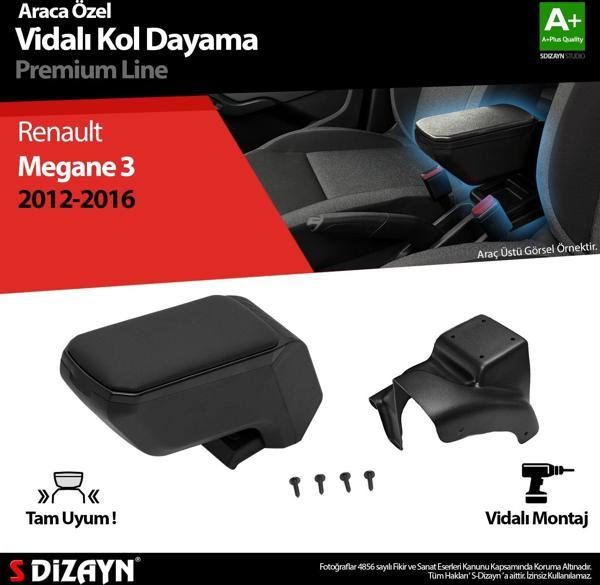 S-Dizayn Renault Megane 3 ABS Vidalı Kol Dayama Kolçak Siyah 2012-2016 A+Kalite - Image 1
