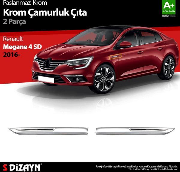 S-Dizayn Renault Megane 4 Krom Çamurluk Sinyal Çıtası 2 Prç. 2016-2020 - Image 1