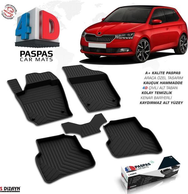 S-Dizayn Skoda Fabia 4D Havuzlu Paspas 2018-2021 A+Kalite - Image 1
