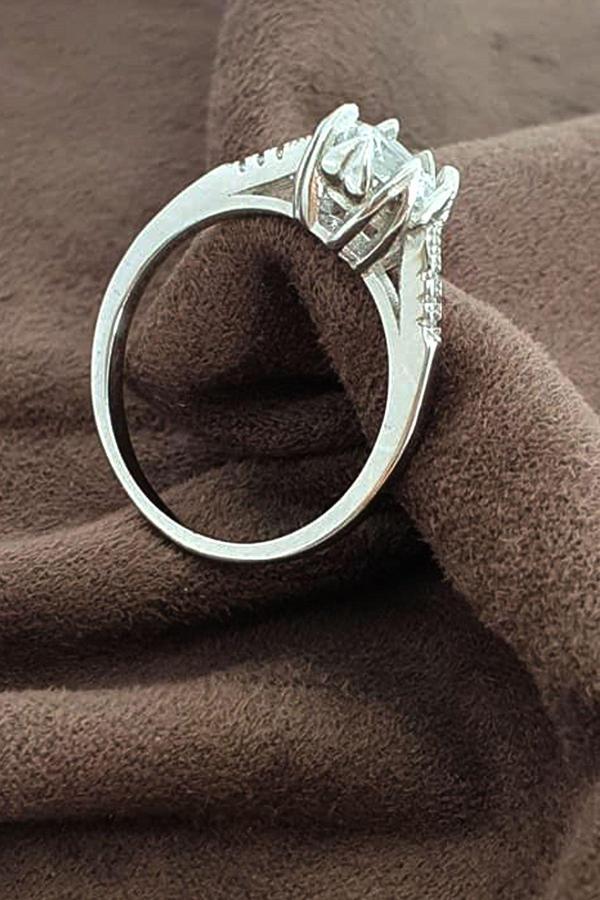 Swarovski Taşlı Gümüş Tek Taş Yüzük - Image 1