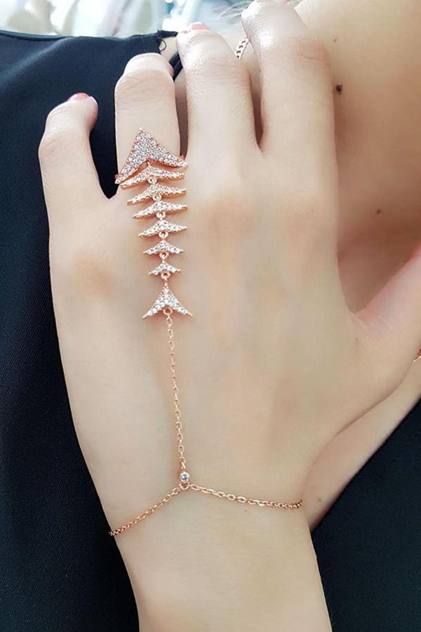 Tasarım Gümüş Üzerine Rose Altın Kaplama Sahmeran - Image 1