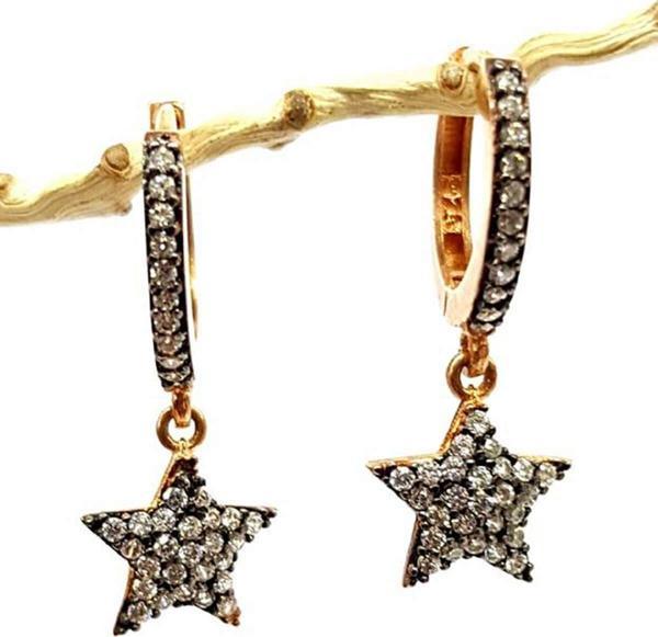 Yıldız Figürlü Gümüş Bayan Küpe - Image 1