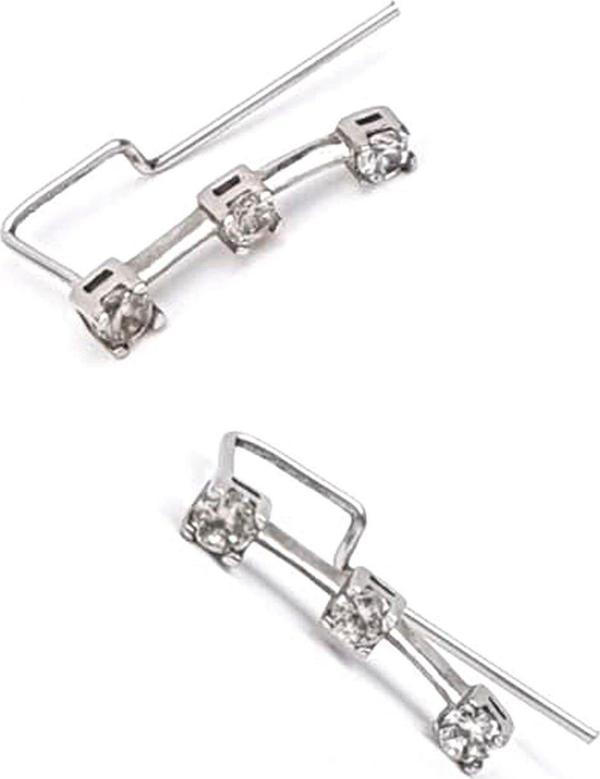 Zirkon Taşlı Gümüş Tek Earcuff Küpe - Image 1