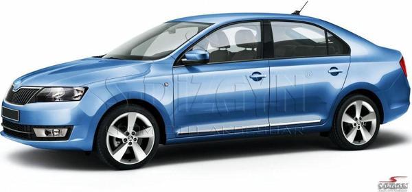 S-Dizayn Skoda Rapid Kapı Koruma Çıtası Krom 2013-2017 - Image 1