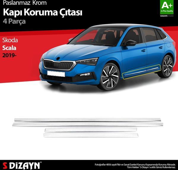 S-Dizayn Skoda Scala Krom Kapı Koruma Çıtası 4 Prç. 2019 Üzeri. - Image 1