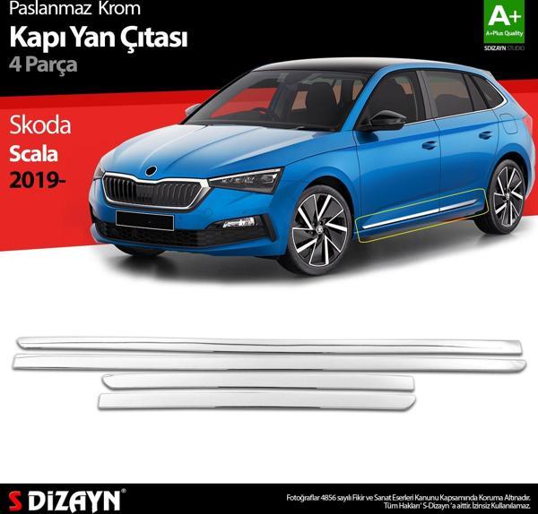 S-Dizayn Skoda Scala Krom Kapı Yan Çıtası 4 Prç 2019 Üzeri - Image 1