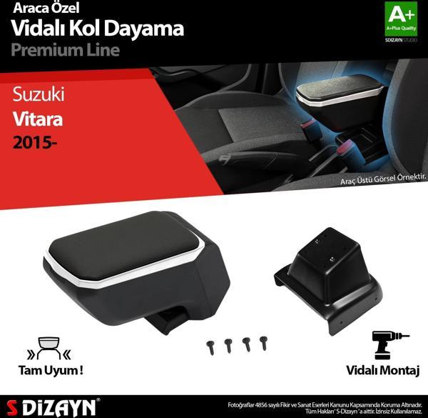 S-Dizayn Suzuki Vitara ABS Vidalı Kol Dayama Kolçak Gri 2015 Üzeri A+Kalite - Image 1