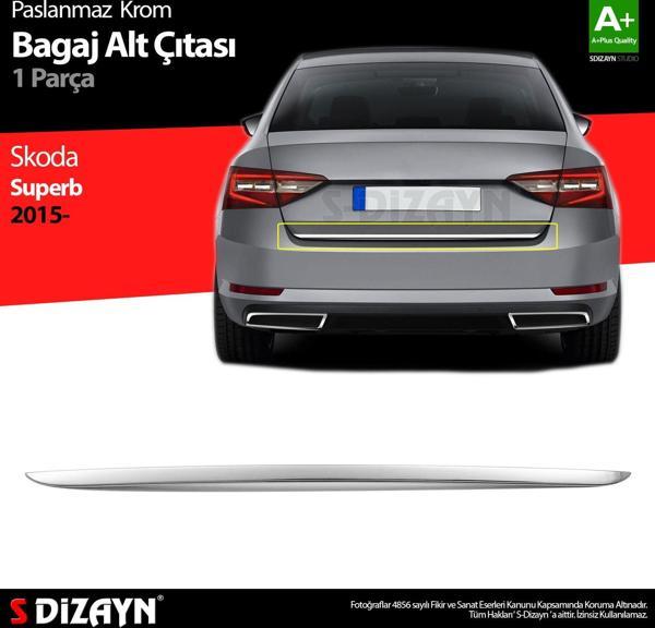 S-Dizayn Skoda Superb Krom Bagaj Alt Çıtası 2015 Üzeri - Image 1