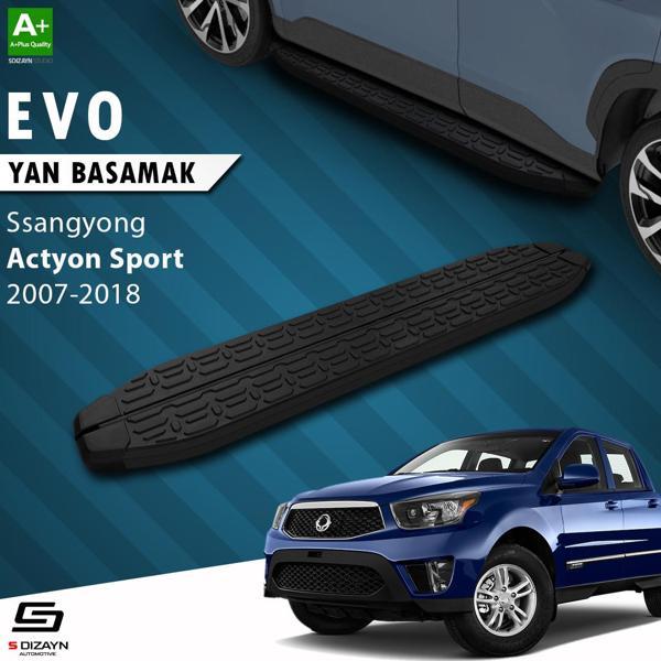 S-Dizayn Ssangyong Actyon Sports Evo Siyah Yan Basamak 203 Cm 2007-2018 - Image 1