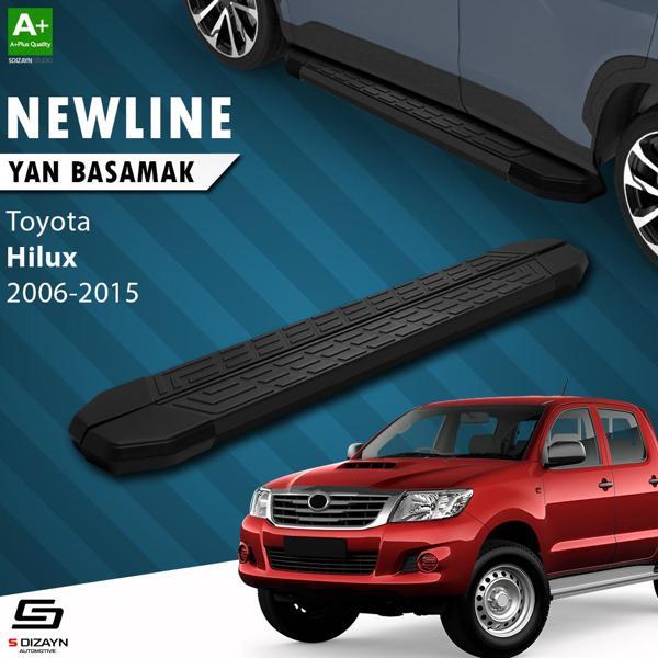 S-Dizayn Toyota Hilux 7 NewLine Siyah Yan Basamak 203 Cm 2006-2015 - Image 1