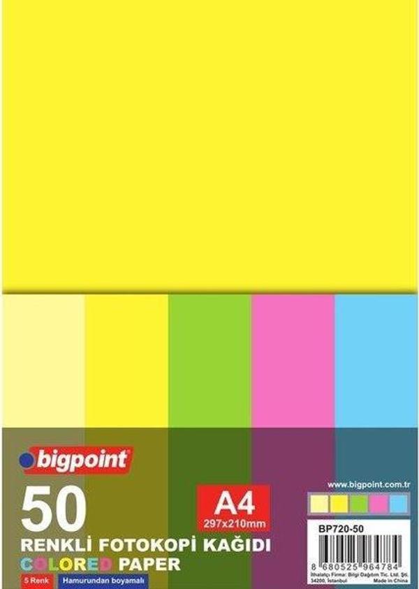 Bigpoint Bp Renklı Fotokopı Kagıdı 5 Renk 50 Lı BP720-50 - Image 1