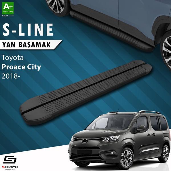 S-Dizayn Toyota Proace City Kısa Şase S-Line Siyah Yan Basamak 203 Cm 2018 Üzeri - Image 1