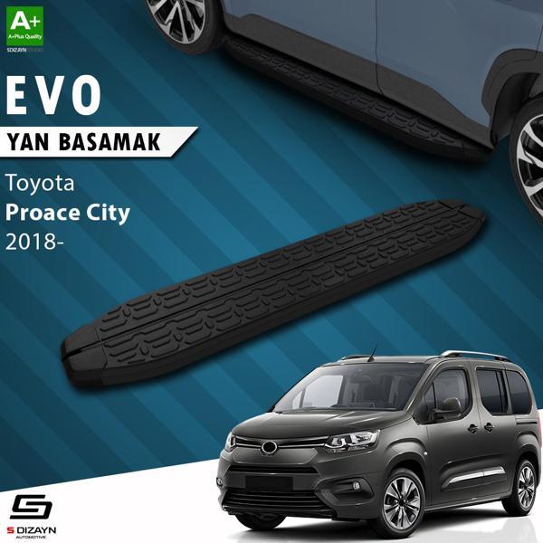 S-Dizayn Toyota Proace City Uzun Şase Evo Siyah Yan Basamak 213 Cm 2018 Üzeri - Image 1