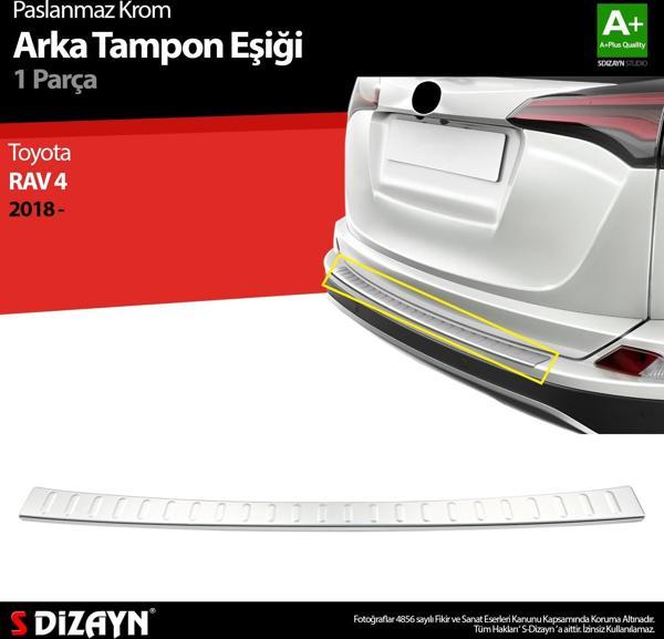 S-Dizayn Toyota Rav4 Krom Arka Tampon Eşiği 2018 Üzeri - Image 1