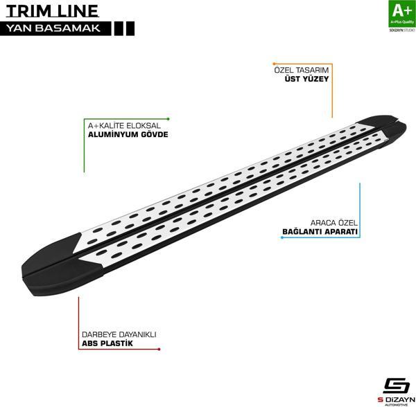 S-Dizayn VW Caddy 4 TrimLine Gri Yan Basamak 197 Cm 2020 Üzeri - Image 1