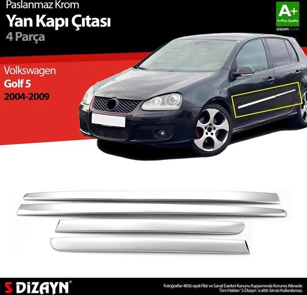 S-Dizayn VW Golf 5 Krom Yan Kapı Çıtası 4 Prç 2004-2009 - Image 1