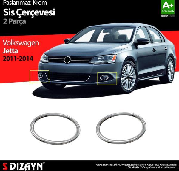 S-Dizayn VW Jetta Krom Sis Farı Çerçevesi 2 Prç 2011-2014 - Image 1