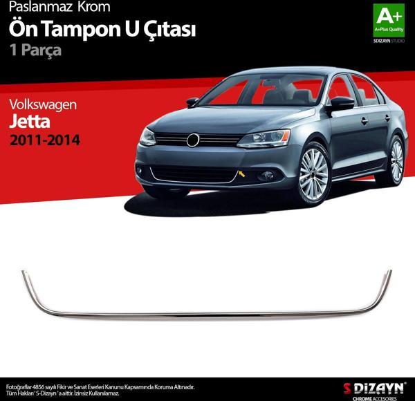 S-Dizayn VW Jetta Krom U Formlu Ön Tampon Çıtası 1 Prç. 2011-2014 - Image 1