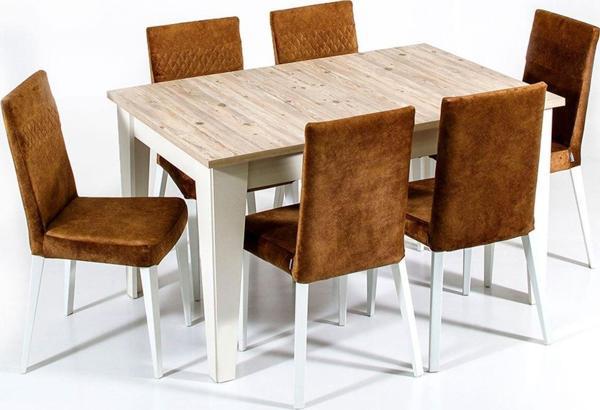 Modalife Grand 6 Sandalye 1 Açılır Masa Yemek Masası Takımı 6 Kişilik - Aytaşı - Image 1