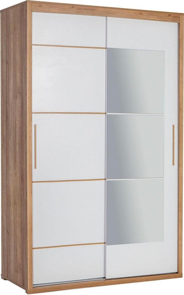Modalife Tuana 140 Cm Sürgülü Gardırop - Ceviz&Beyaz - Image 1