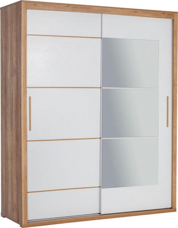 Modalife Tuana 180 Cm Sürgülü Gardırop - Ceviz&Beyaz - Image 1