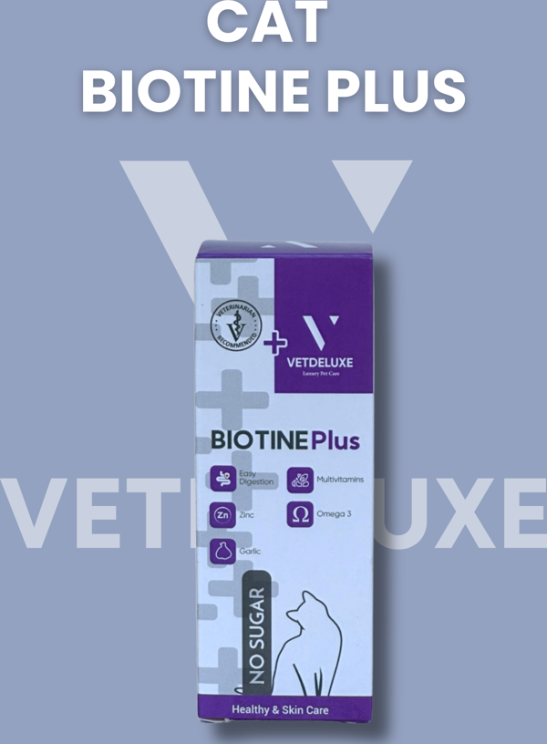 Vetdeluxe Biotine Çinko Katkılı Likit Kedi Tüy Dökülmesi Engelleyici Deri ve Tüy Sağlığı Damlası 100 Ml - Image 1