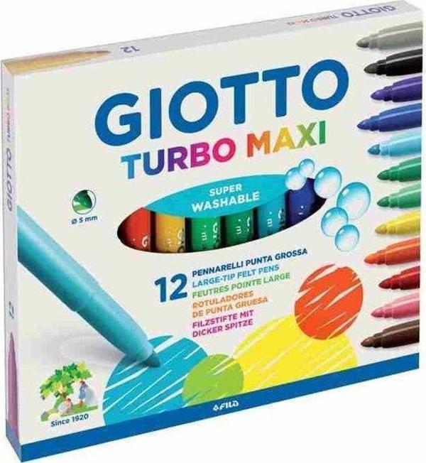 Giotto Turbo Maxi 12 Renk Keçeli Boya Kalemi - Image 1