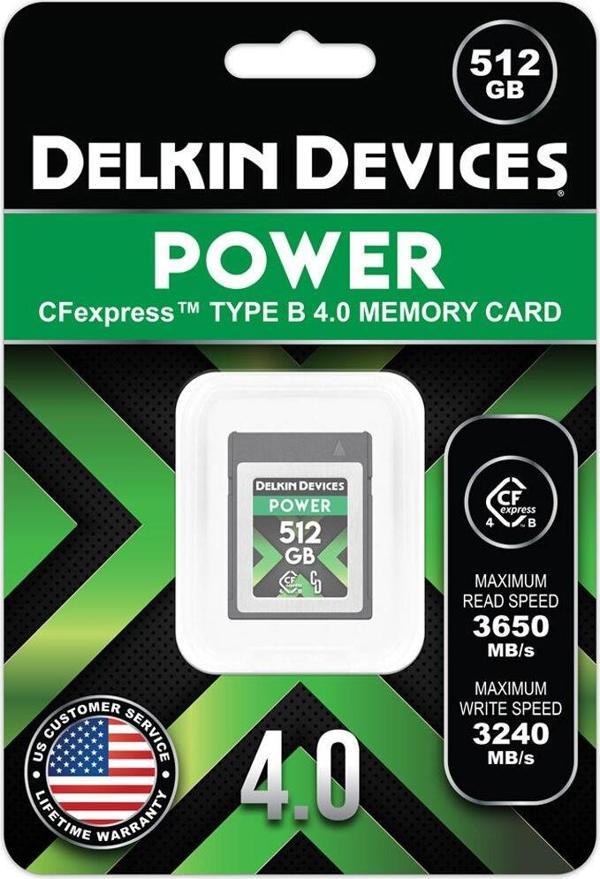 Delkin Devices 512GB Power 4.0 3650MB/s CFexpress Type-B Hafıza Kartı - Image 1