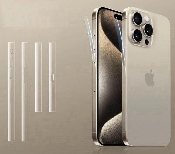 İphone 16 Pro Max Uyumlu 2 Adet Çerçeve Koruyucu Şeffaf Ultra koruyucu Nano Jelatin  - Image 1