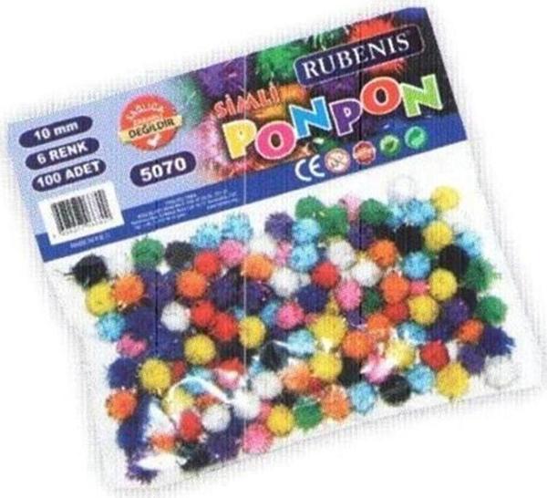 Rubenis Pon Pon 10 MM 6 Renk Karşk 100 Lü Metalik 5070 - Image 1