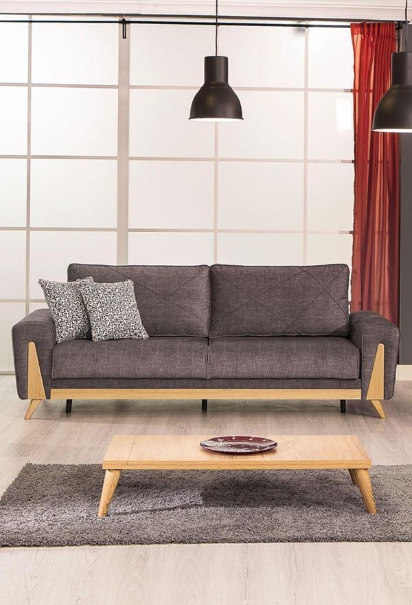 Modalife Alize Üçlü Kanepe Yataklı/Sandıklı - Gri - Image 1