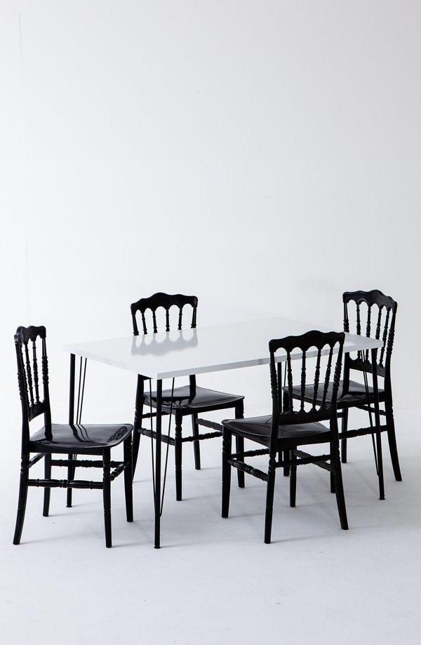 Modalife Nero Beyaz Masa 75X110 Cm Miray Siyah Sandalye Mutfak Masa Takımı - Image 1