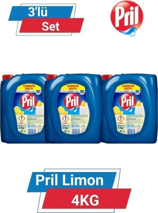 Pril Limon 4 Kg X 3 Adet Sıvı Bulaşık Deterjanı - Image 1
