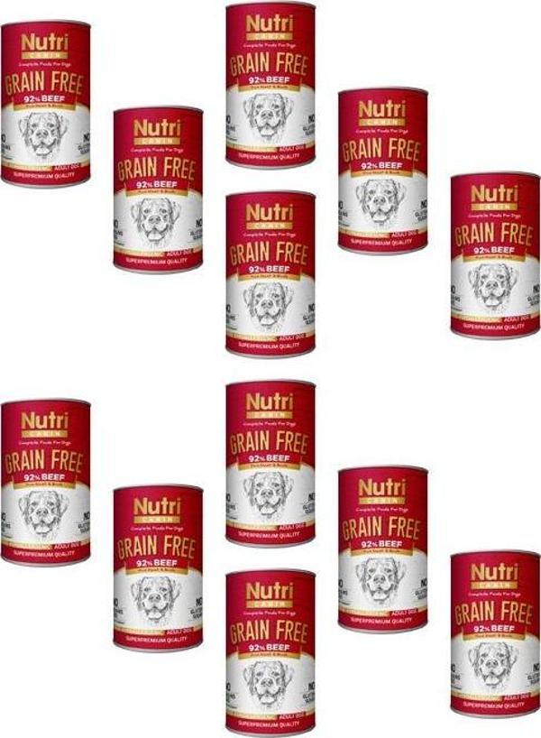 Nutri Canin 400Gr %92 Sığır Etli Tatlı Patatesli Hipo Alerjenik Tahılsız 12Adet Yaş Köpek Maması - Image 1