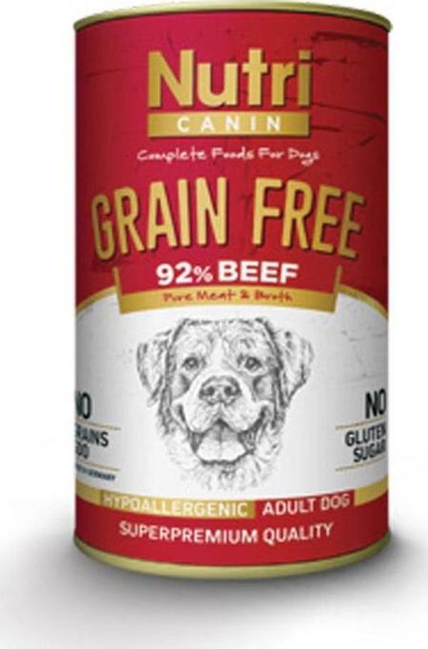 Nutri Canin 400Gr %92 Sığır Etli Tatlı Patatesli Hipo Alerjenik Tahılsız 1Adet Yaş Köpek Maması - Image 1