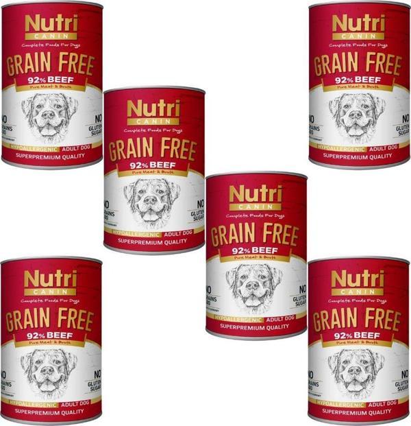 Nutri Canin 400Gr %92 Sığır Etli Tatlı Patatesli Hipo Alerjenik Tahılsız 6Adet Yaş Köpek Maması - Image 1