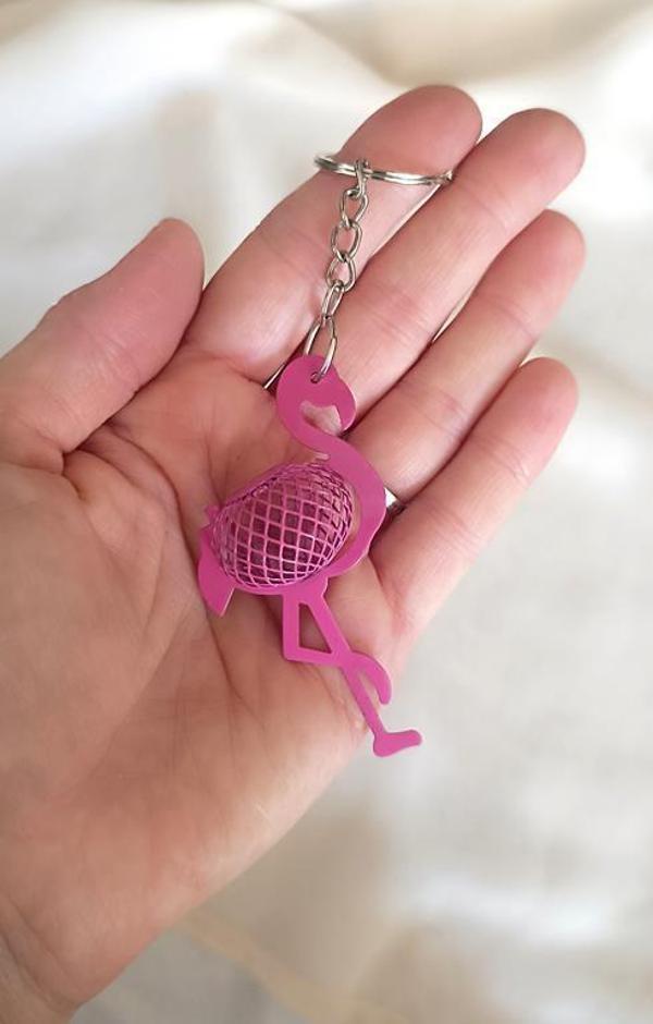 Anahtarlık Flamingo Kuş Araba Çanta Cüzdan Süsü Aksesuar    - Image 1