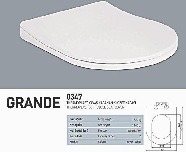 Nkp Yavaş Kapanan Klozet Kapağı Grande Thermoplast 0347 - Image 1