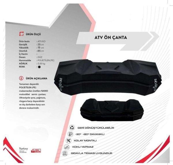 Motoanl Atv Arka Ve Ön Kullanılabilir Bagaj Çanta Abs Materyal Özel Dayanıklı Atv Tur Çantası 70 Lt Kilitli - Image 1