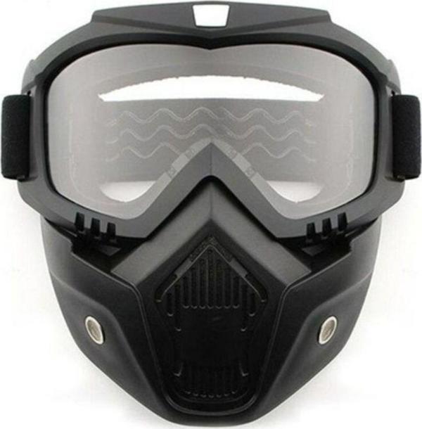 Motoanl Cross Motosiklet Bisiklet Gözlüğü Açık Kask Maskesi Süngerli Bant Lastikli Jet Maske Şeffaf Camlı - Image 1