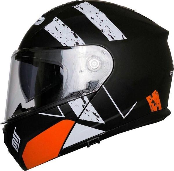 Motoanl Motosiklet Çene Açılır Kask Güneş Vizörlü Ece 22.06 Sertifikalı Yeni Sezon Motor Kaskı V2 Orange - Image 1