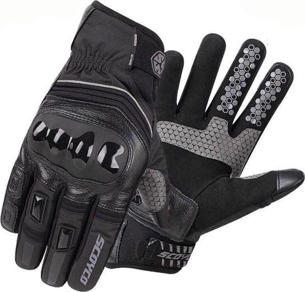 Motoanl Motosiklet Eldiveni Deri Ve Cordura Reflektörlü Su Geçirmez Özel İç Mebran Dirençli Motor Eldiveni - Image 1